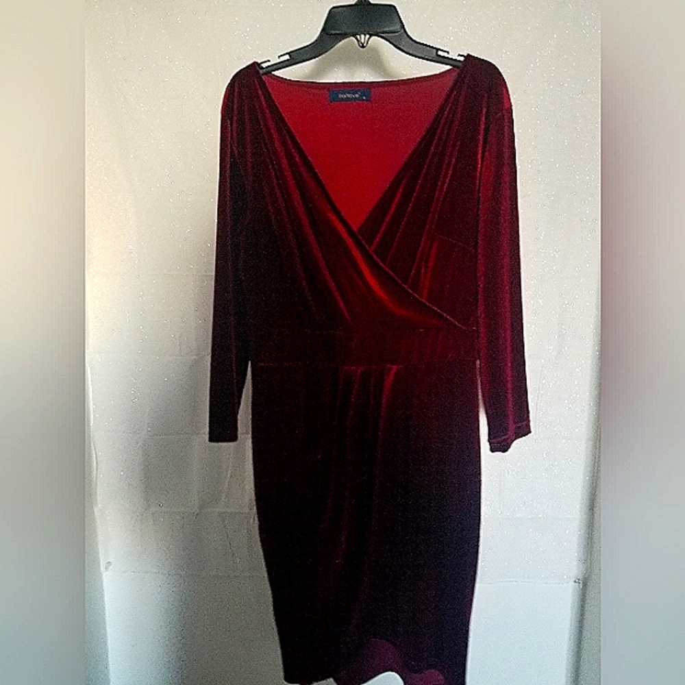 InsNova Velvet Red Dress